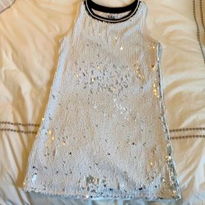 MIA white and silver sequined dress
